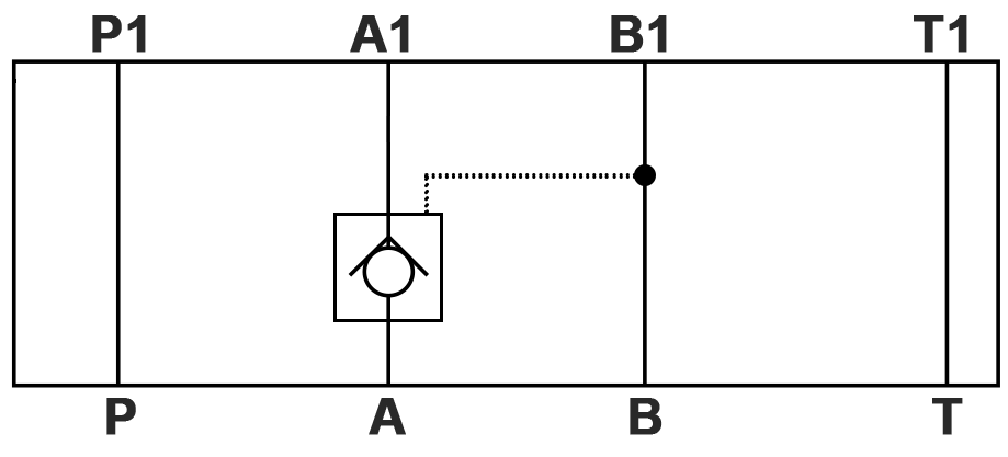 Принципиальная гидравлическая схема клапана ZRE-A01-D1
