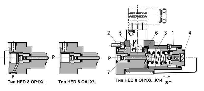 Конструкция реле давления Rexroth HED8
