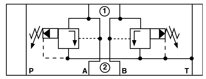 Принципиальная гидравлическая схема клапана Z2DB6VC...